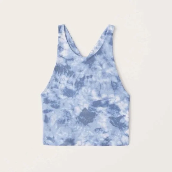 Wash Effect Contour Cross-Back Tie Dye Cloud Sky Tank Crop Cropped Hippie Cami - Picture 2 of 10